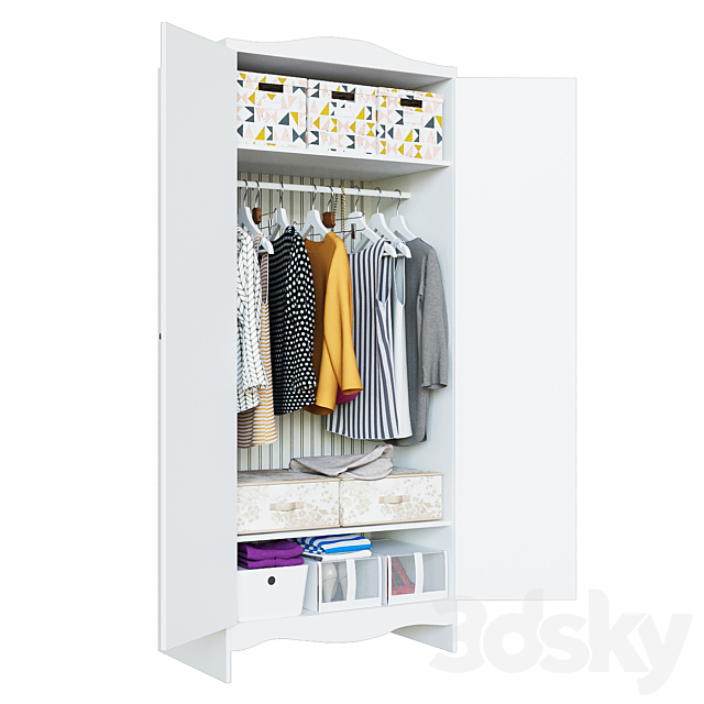 SMOGERA Wardrobe white 80x50x187 cm 3ds Max - thumbnail 2