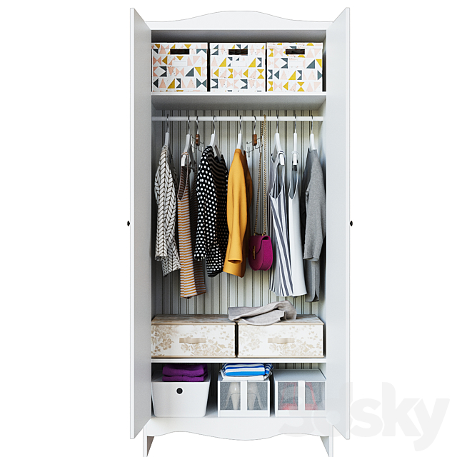 SMOGERA Wardrobe white 80x50x187 cm 3ds Max - thumbnail 3