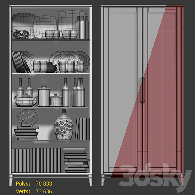 Swing wardrobe _ showcase Dexter. Cabinet _ showcase by Metner 3DS Max Model - thumbnail 3