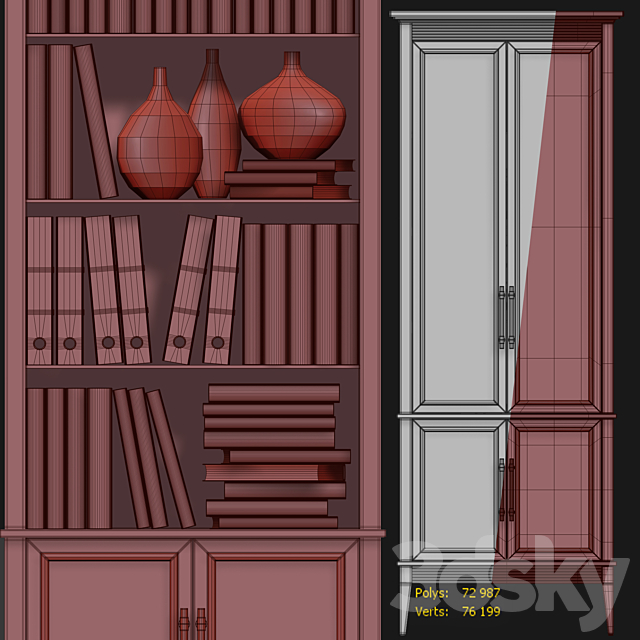 Swing wardrobe _ showcase Taylor. Cabinet _ bookcase by Metner 3DS Max Model - thumbnail 4