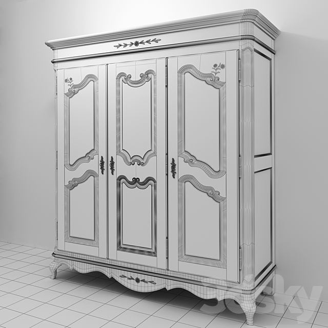 Three-door wardrobe and HTA0 ETERNIA tiles from Ape Ceramica 3DS Max Model - thumbnail 2