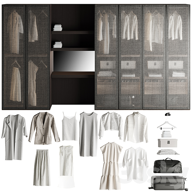 Tumidei Armadio Anta Telaio Battente Wardrobe 3ds Max - thumbnail 1