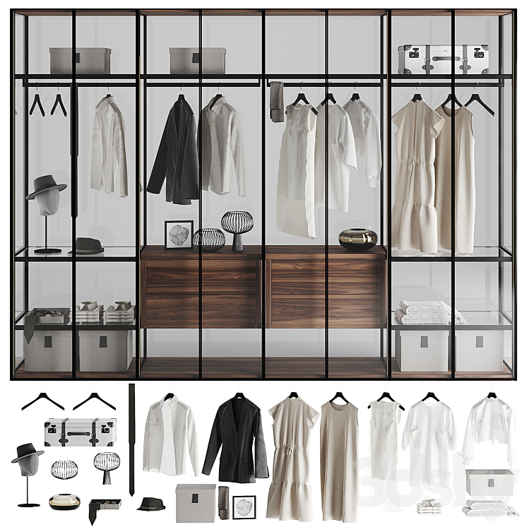 Tumodei Cristal Wardrobe 3DS Max Model - thumbnail 1