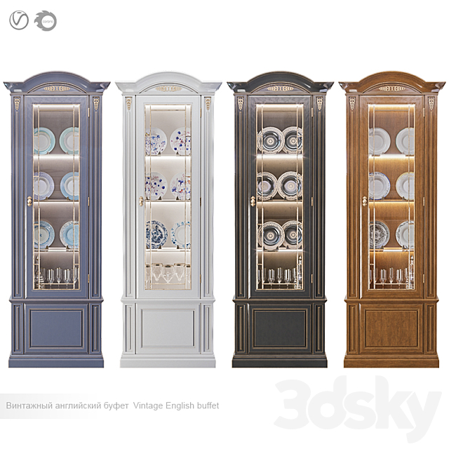 Vintage English Buffet # 2 3ds Max - thumbnail 1