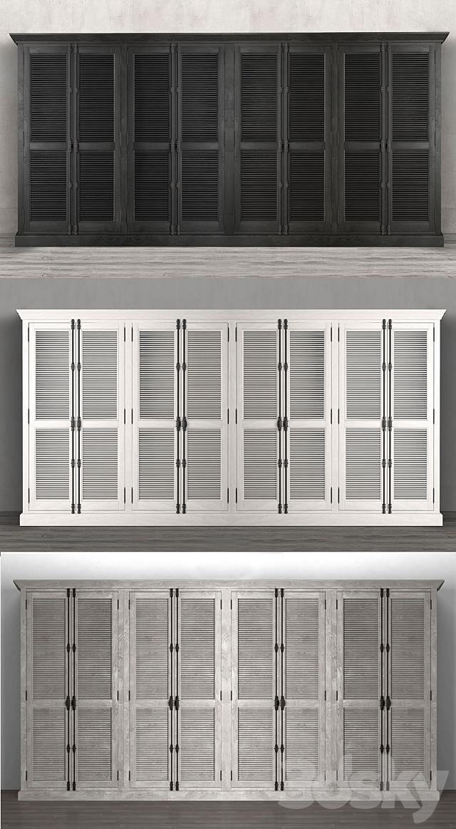 Walk-in wardrobe eight-door SHUTTER DREW 3ds Max - thumbnail 2