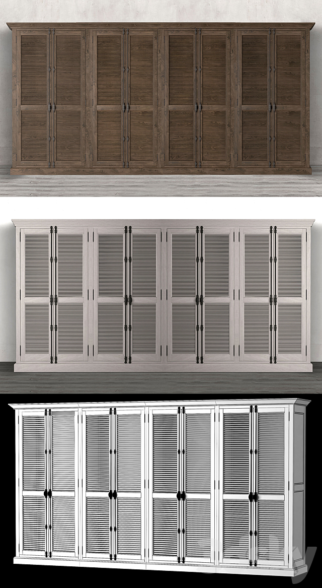 Walk-in wardrobe eight-door SHUTTER DREW 3ds Max - thumbnail 3