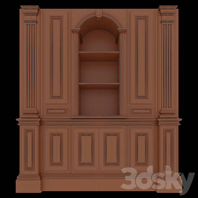 Wall cabinet Clive Christian 3ds Max - thumbnail 2