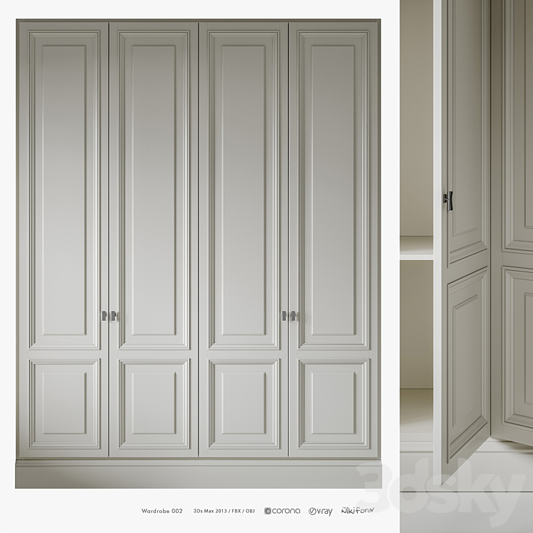 Wardrobe 002 3DS Max Model - thumbnail 1