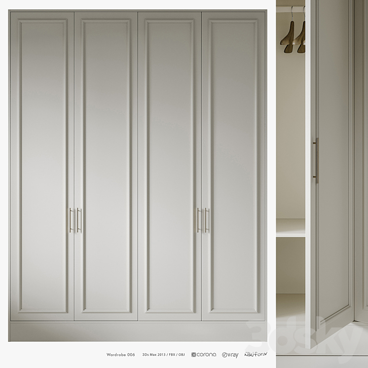 Wardrobe 006 3DS Max Model - thumbnail 1