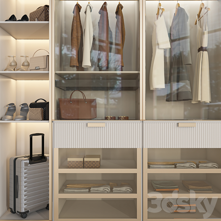 wardrobe 121 3DS Max Model - thumbnail 2