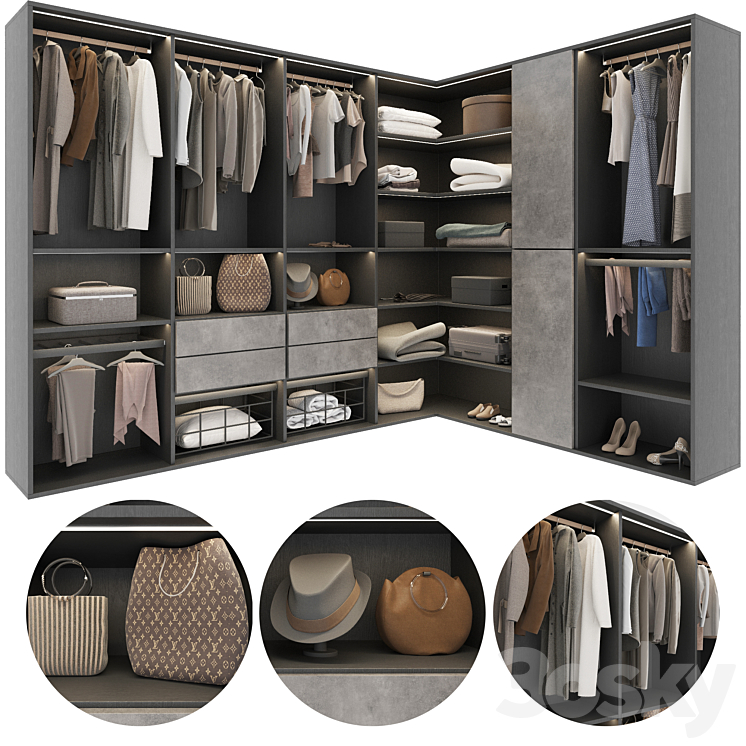 Wardrobe 24\/ wardrobe 3DS Max Model - thumbnail 1