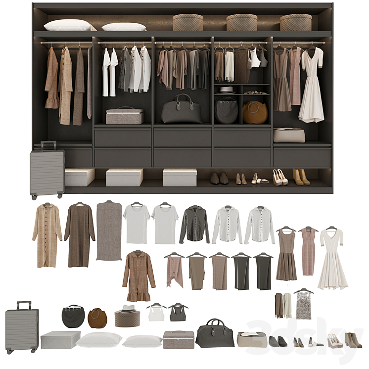 Wardrobe 3 3DS Max Model - thumbnail 2