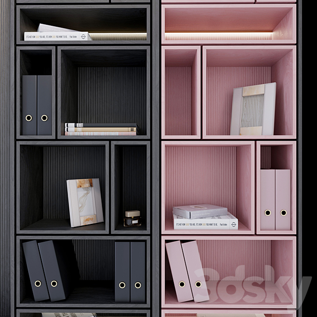 Wardrobe _ plywood black and pink 3DS Max Model - thumbnail 2