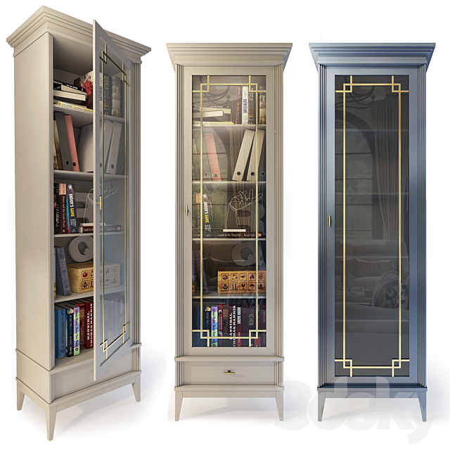 Wardrobe _ Showcase Manhattan. Showcase _ bookcase 3ds Max - thumbnail 1