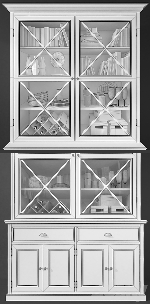 Wardrobe _ sideboard “Palermo”. Whatnot 3DSMax File - thumbnail 3