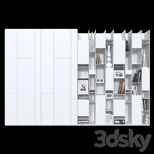 Wardrobe and shelving MDF Italia Random. 3ds Max - thumbnail 1