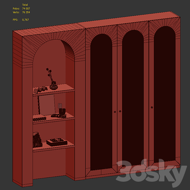 Wardrobe Arc Big 3DS Max Model - thumbnail 7