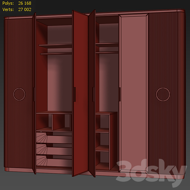 Wardrobe. Art Deco Hira. Wardrobe by Medusa Home 3DSMax File - thumbnail 4