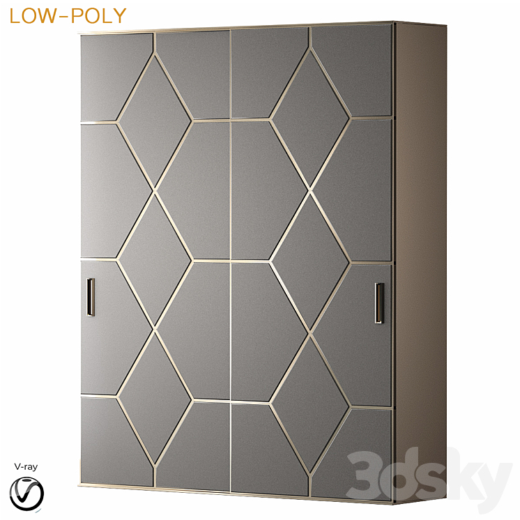 Wardrobe art deco (low poly) 3DS Max - thumbnail 1