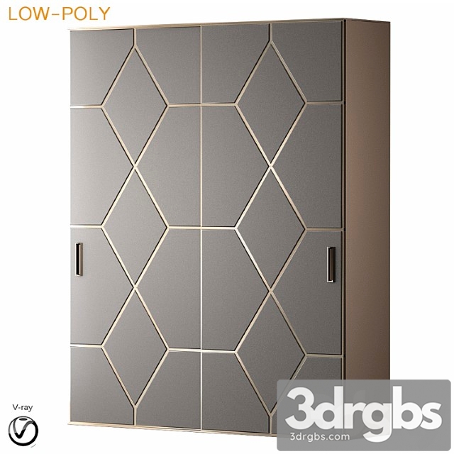 Wardrobe art deco (low poly) 3dsmax Download - thumbnail 1