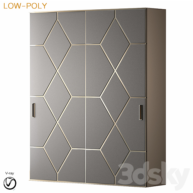 Wardrobe art deco (low poly) 3DSMax File - thumbnail 1