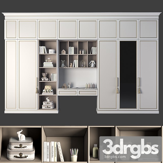 Wardrobe Children Furniture 84 Part 1 3dsmax Download - thumbnail 1