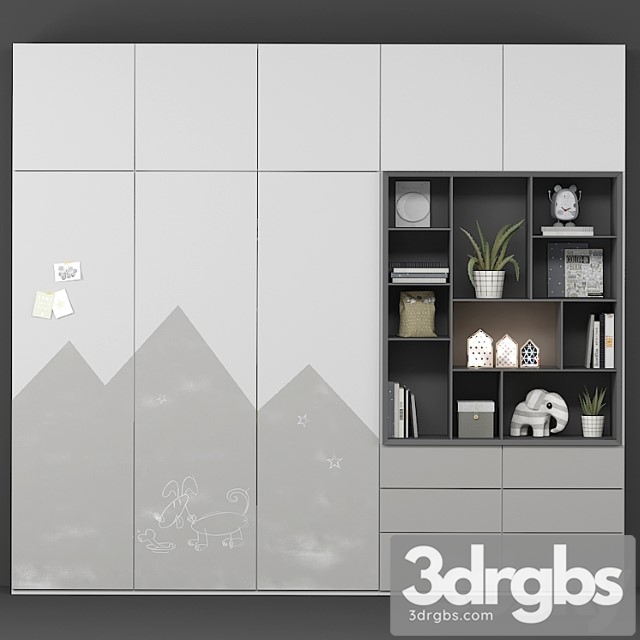 Wardrobe Childrens Furniture to Order 48 3dsmax Download - thumbnail 1