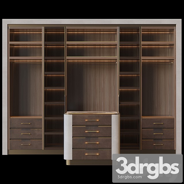 Wardrobe Closet With Island 2 3dsmax Download - thumbnail 1