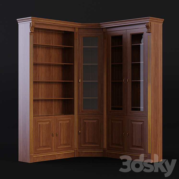 Wardrobe corner. Library. Sameba 3DS Max - thumbnail 2