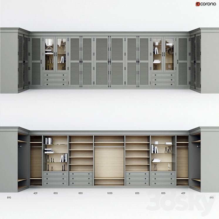 Wardrobe Dantone Home 3DS Max Model - thumbnail 1