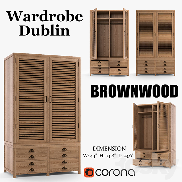 Wardrobe Dublin 2 3DSMax File - thumbnail 1