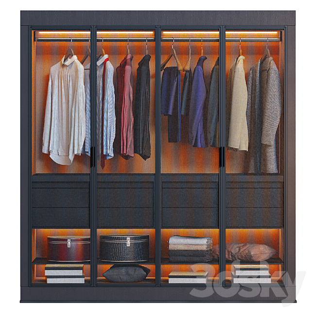 Wardrobe Eracle Dark 3DS Max Model - thumbnail 2