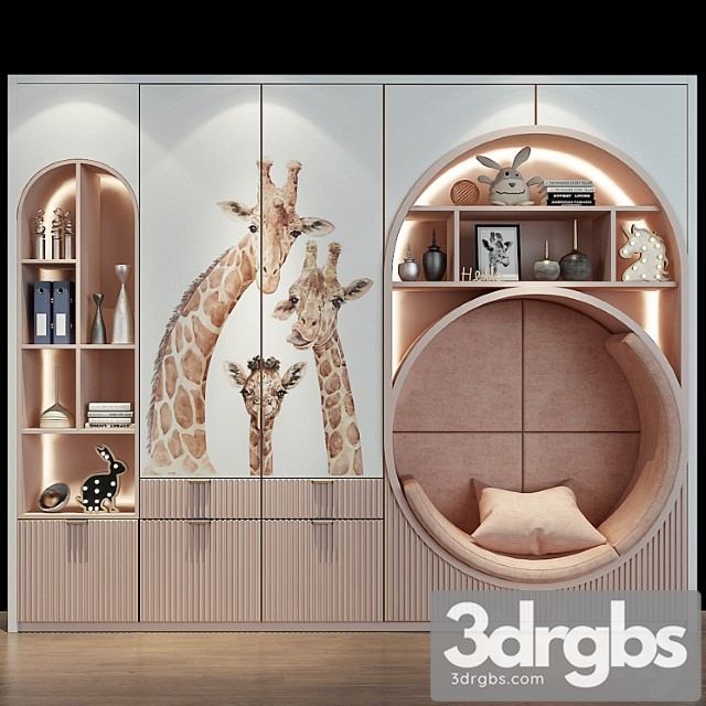 Wardrobe Furniture For A Children 0440 3dsmax Download - thumbnail 1