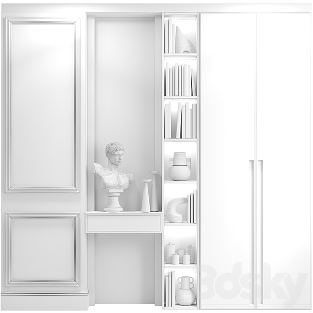 Wardrobe-hallway with decor 3ds Max - thumbnail 2