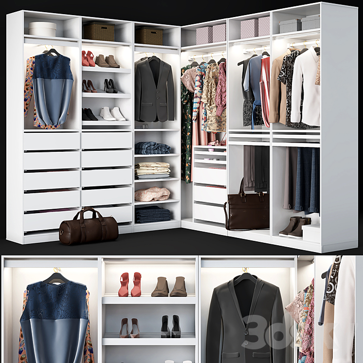 Wardrobe Ikea PAX 3DS Max - thumbnail 1