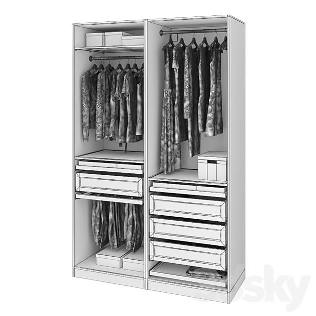 Wardrobe Ikea Pax 3ds Max - thumbnail 2