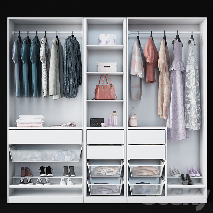 Wardrobe Ikea Pax 3DS Max - thumbnail 1