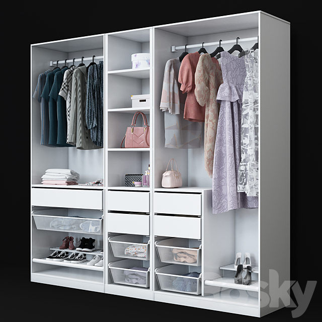 Wardrobe Ikea Pax 3DS Max Model - thumbnail 3