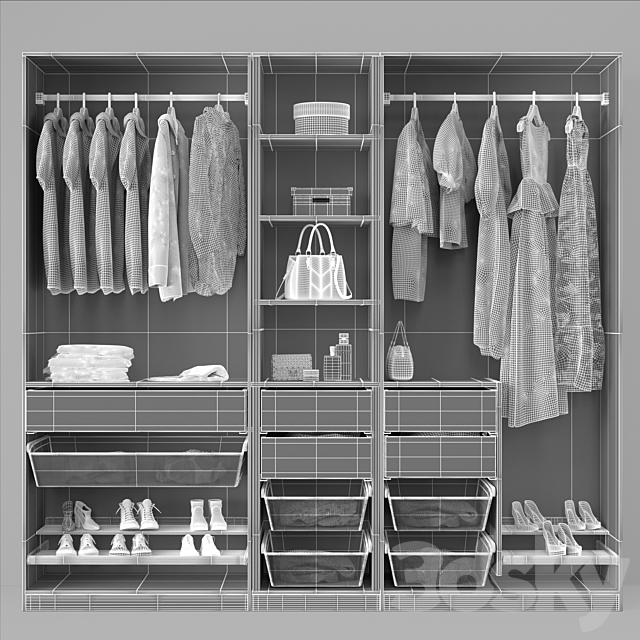 Wardrobe Ikea Pax 3DS Max Model - thumbnail 4