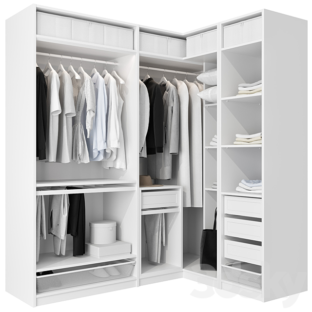 Wardrobe IKEA Set 03 3DS Max Model - thumbnail 2