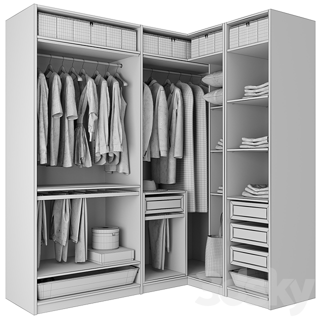 Wardrobe IKEA Set 03 3DS Max Model - thumbnail 7