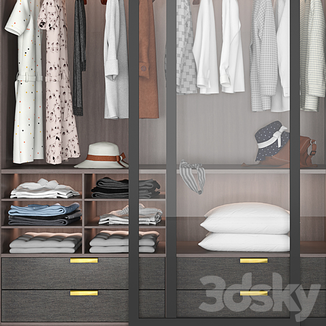 Wardrobe in the Bedroom 3ds Max - thumbnail 3