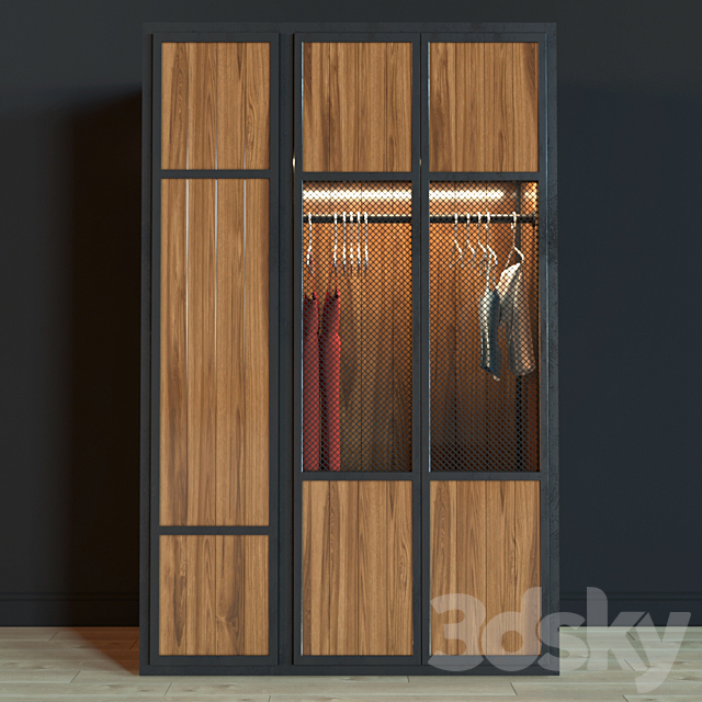 Wardrobe in the style of Loft 3ds Max - thumbnail 1