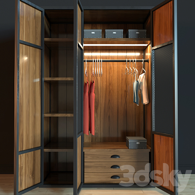 Wardrobe in the style of Loft 3ds Max - thumbnail 2