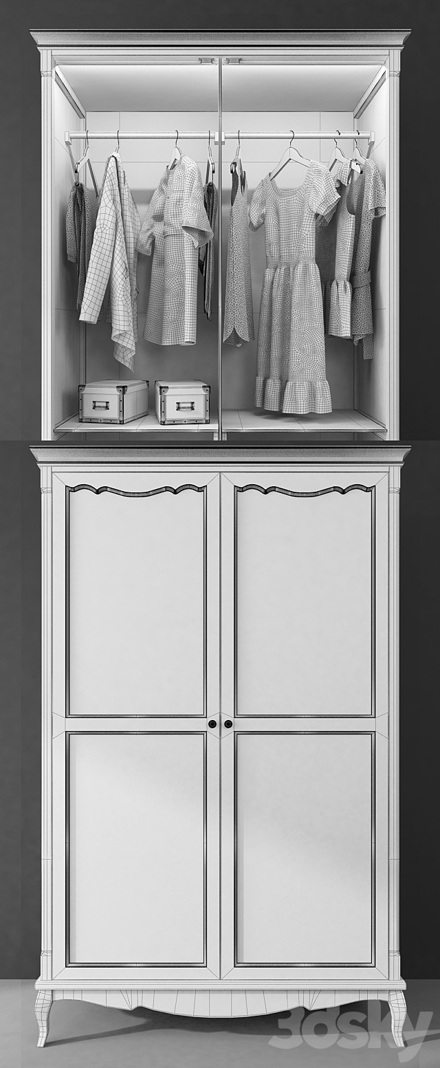 Wardrobe Leontina beige. Whatnot 3DSMax File - thumbnail 3