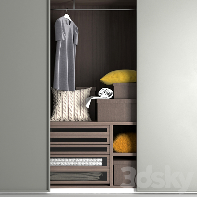 wardrobe matt coffee milk 3DSMax File - thumbnail 3