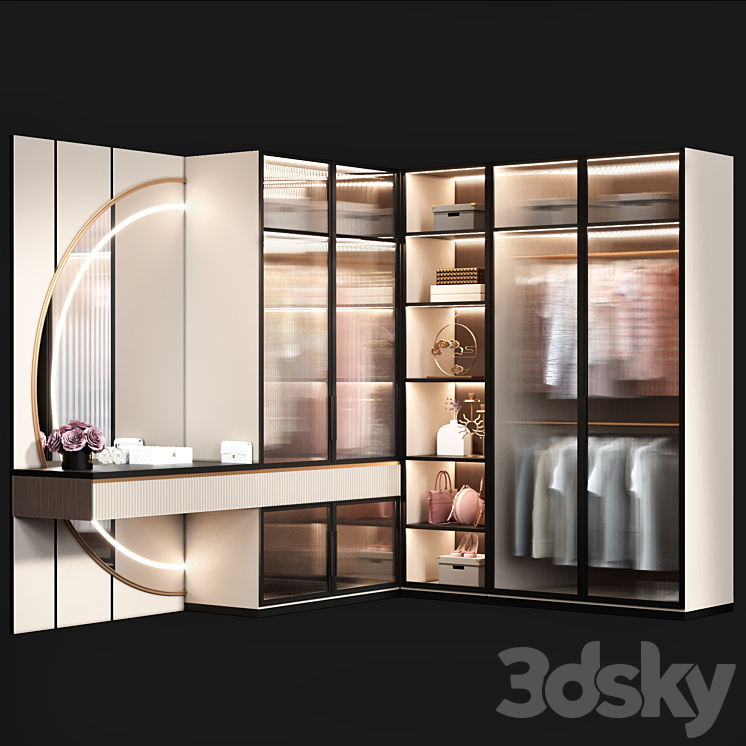 Wardrobe modern 7 3DS Max Model - thumbnail 1