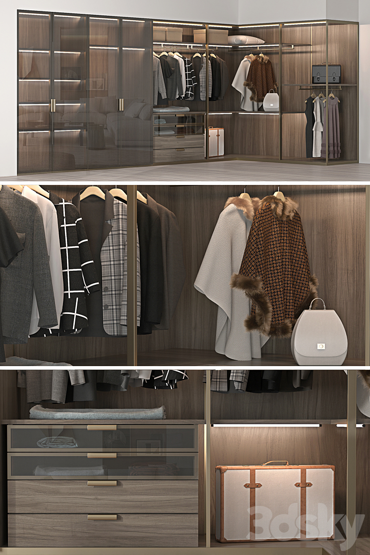 Wardrobe Molteni & C 3DS Max - thumbnail 2