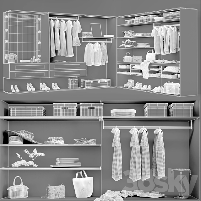 Wardrobe OPEN Besana 3ds Max - thumbnail 3