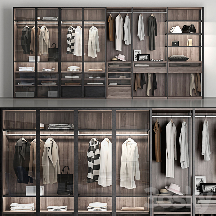 wardrobe Poliform wardrobe 3DS Max - thumbnail 1